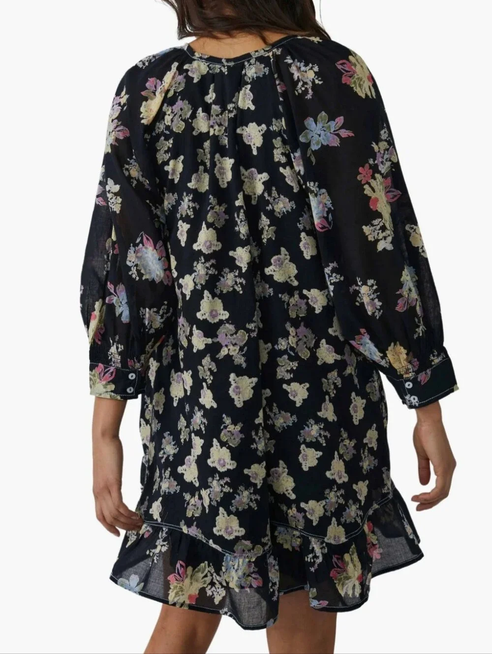 Free People Camella Floral Print Minidress Tassels Size XS